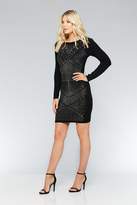 Thumbnail for your product : Quiz Black Light Knit Long Sleeve Embellished Dress