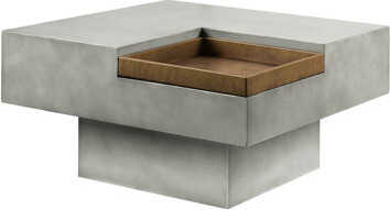 Lark Manor Contemporary Gray Cement Coffee Table With Construction And Storage Feature Fabulous Considerable Space