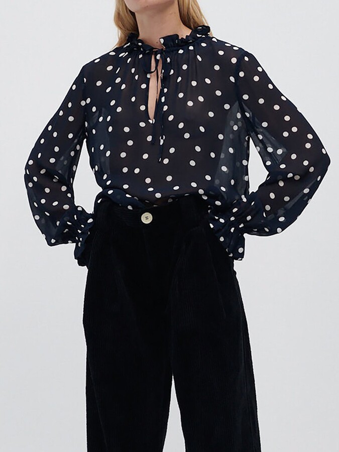 Ganni Sheer Georgette blouse - ShopStyle Tops