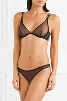 Thumbnail for your product : Agent Provocateur Geri Embellished Satin-trimmed Stretch-mesh Underwired Bra - Black