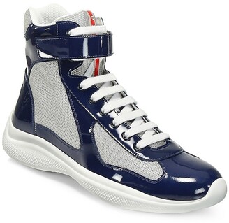 Prada America's Cup High-Top Patent Leather Sneakers - ShopStyle