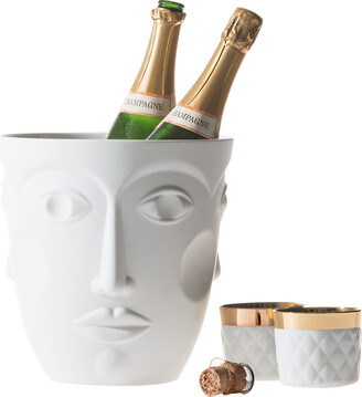 Sieger by Furstenberg - Faces Champagne Cooler - Satin White
