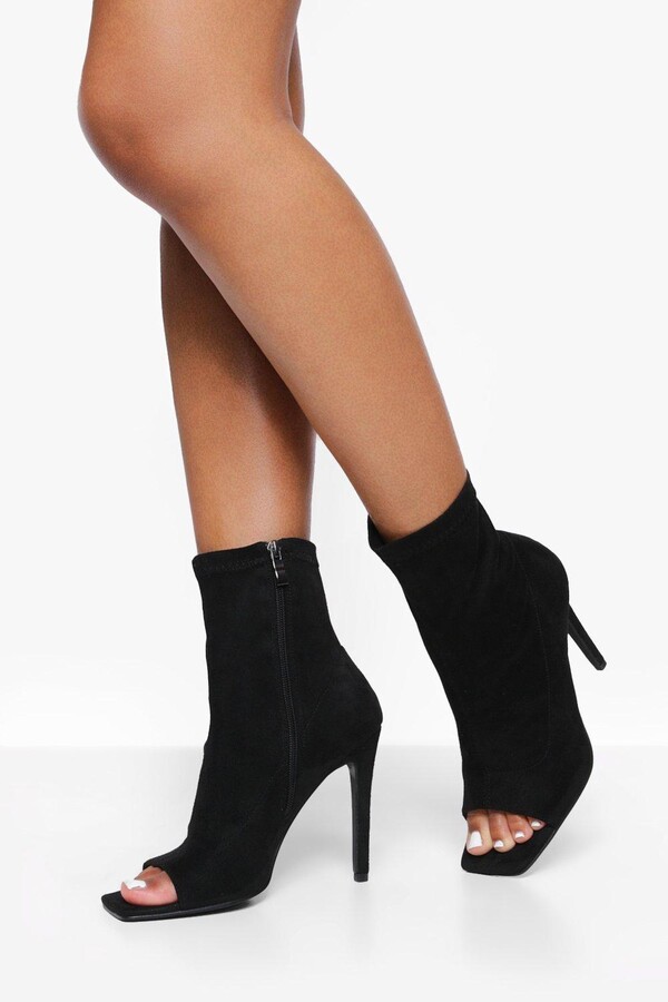 open toe peep toe booties