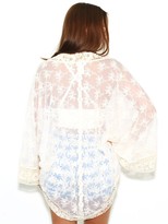 Thumbnail for your product : Nightcap Clothing Lace Kimono Cardigan in Natural