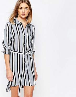 Daisy Street Shirt Dress in Stripe