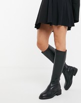 Thumbnail for your product : London Rebel flat pull on knee boots in black