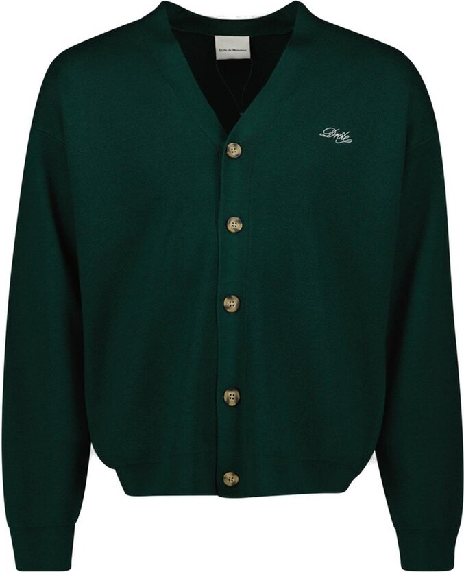 Drôle De Monsieur Logo Embroidered Knitted Cardigan