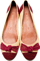 Thumbnail for your product : Marc Jacobs Burgundy & Natural Rafia Flats