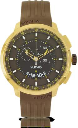 Versace Versus Manhattan Men's Chronograph Watch w/Brown Rubber Strap