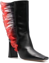 Thumbnail for your product : Rochas Meduse 90mm tulle-trimmed boots