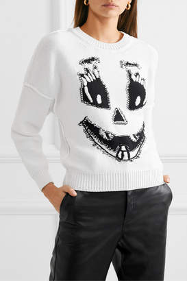 Moschino Intarsia Cotton Sweater - White