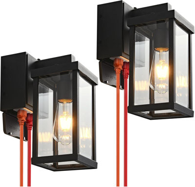 17 Stories Outside Lights Wall Mount for House Patio GarageBlack11.8''H 2 PC