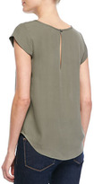 Thumbnail for your product : Joie Rancher Cap-Sleeve Pocket Blouse, Fatigue