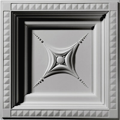 Ekena Millwork Star 2 ft. x 2 ft. Polyurethane Ceiling Tile in White
