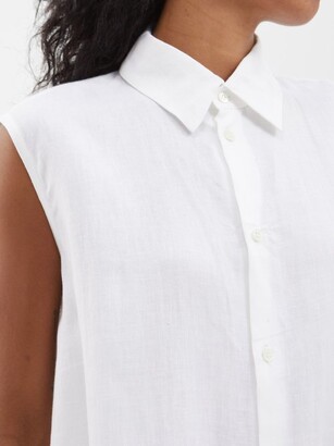 eskandar A-line Sleeveless Linen Shirt