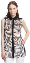 Thumbnail for your product : Kenneth Cole NEW YORK Terry Zebra Print Chiffon Blouse