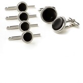Thumbnail for your product : David Donahue Onyx Cuff Link & Stud Set