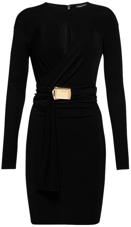 Tom Ford Belted keyhole jersey minidress