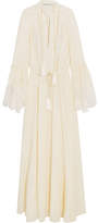 Etro - Lace-paneled Silk-jacquard Gown - Ivory