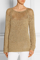 Thumbnail for your product : Tibi Tamara Mellon Open-knit metallic sweater