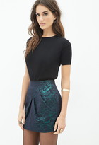 Thumbnail for your product : Forever 21 Contemporary Metallic Floral Pleated Skirt
