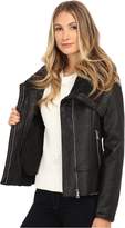 Thumbnail for your product : Sam Edelman PU w/ Oversize Sherpa Collar Moto Jacket