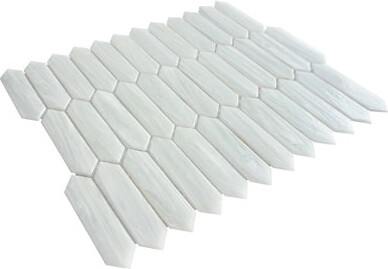 Supreme Tile Vasoart White 10.28 In. X 12.52 In. Picket Glossy Glass Mosaic Tile (9 Sq. Ft./Case)