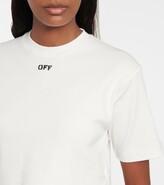 Thumbnail for your product : Off-White Logo cotton-blend cropped T-shirt