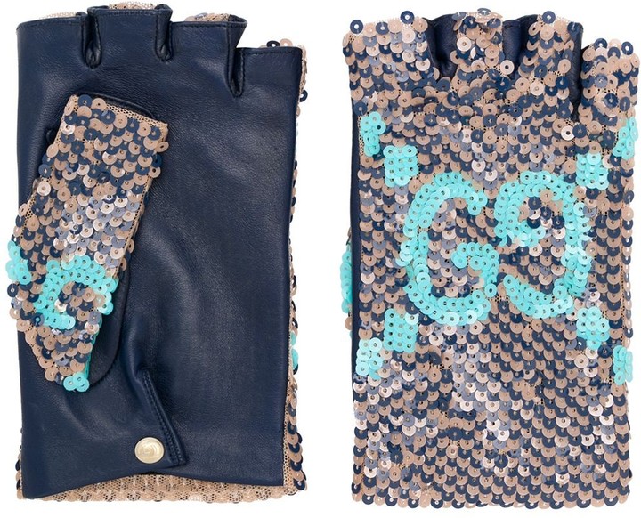 Gucci Sequined Fingerless Gloves ShopStyle