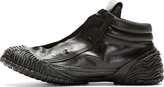 Thumbnail for your product : MA Julius Black Leather Wave Tread Sneakers
