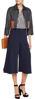 Thumbnail for your product : Michael Kors Collection Cropped Leather-Paneled Denim Jacket