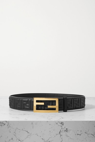 Fendi - Embossed Leather Belt - Black