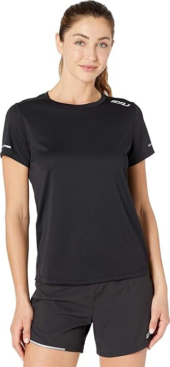 2XU Aero T-Shirt Women's Clothing Black/Silver Reflective : MD, Polyester