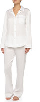 Thumbnail for your product : Donna Karan Button-Front Sateen Pajama Set, White
