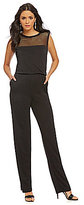 Thumbnail for your product : Maggy London Illusion Mesh-Neck Crepe Jumpsuit