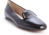 Thumbnail for your product : Prada black patent saffiano leather flats