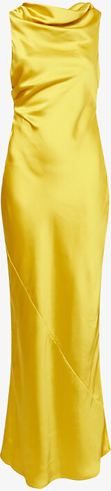 Pretty Lavish Womens Saffron Everlee Cowl-Neckline Woven Maxi Dress 8