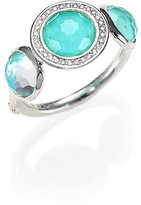 Thumbnail for your product : Ippolita Stella Turquoise, Clear Quartz, Diamond & Sterling Silver Three-Stone Doublet Ring