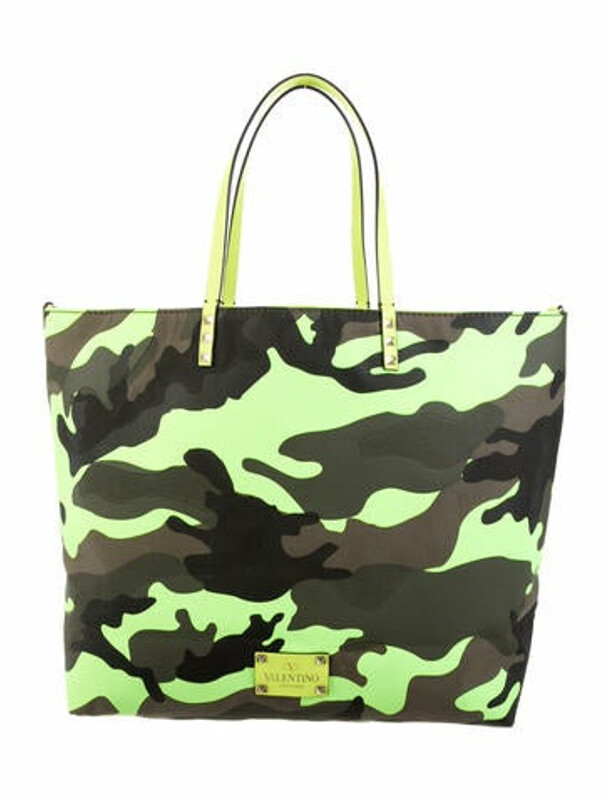 Valentino Camouflage Rockstud Reversible Tote Green - ShopStyle