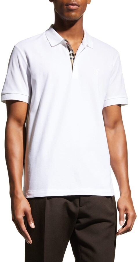 Men Burberry White Polo Shirt | Shop the world's largest 