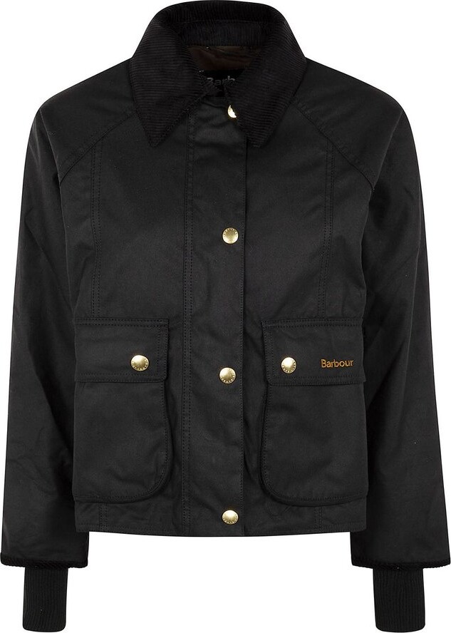Barbour Charlene showerproof drawstring jacket in navy check
