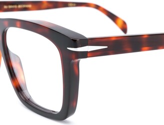 David Beckham Rectangular Frame Tortoise-Shell Glasses