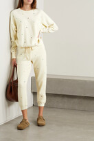 Thumbnail for your product : The Great The Sherpa Cropped Embroidered Cotton-blend Fleece Track Pants