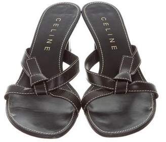 Celine Leather Slide Sandals