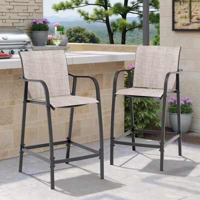 Sol 72 Outdoor Ontiveros Metal Outdoor 28.74'' Bar Stool