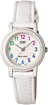 Casio Womens White Leather Strap Watch LQ139L-7BOS