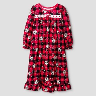 Minnie Mouse Toddler Girls' Disney® Minnie Mouse Nightgown - Red Plaid