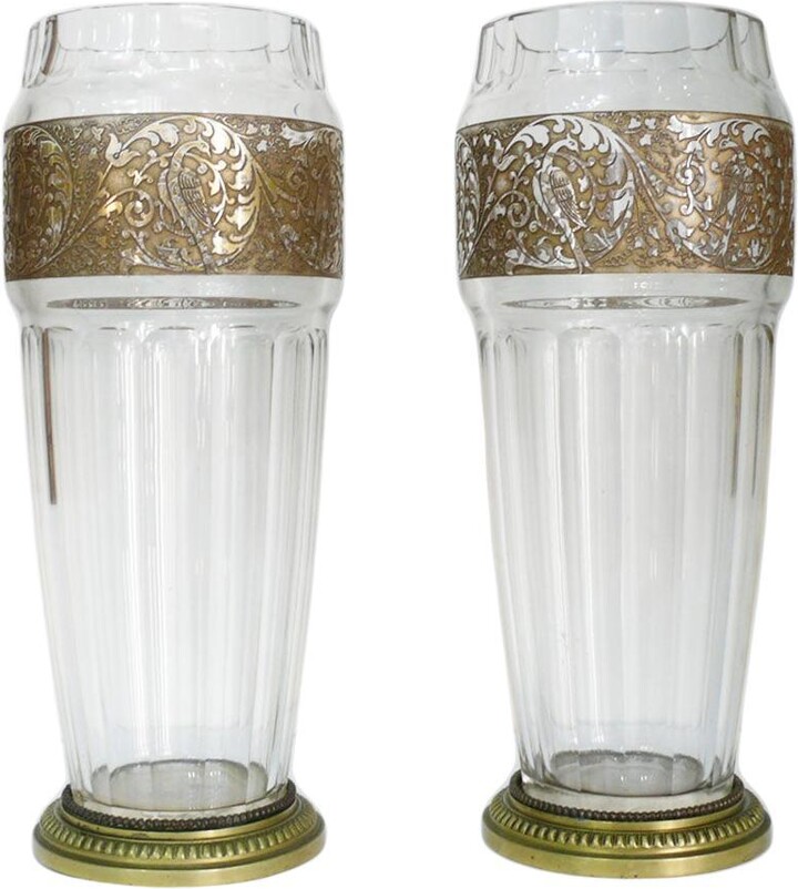 Moser Glassworks Pair Of Art Nouveau Glasses Moser Glass Works