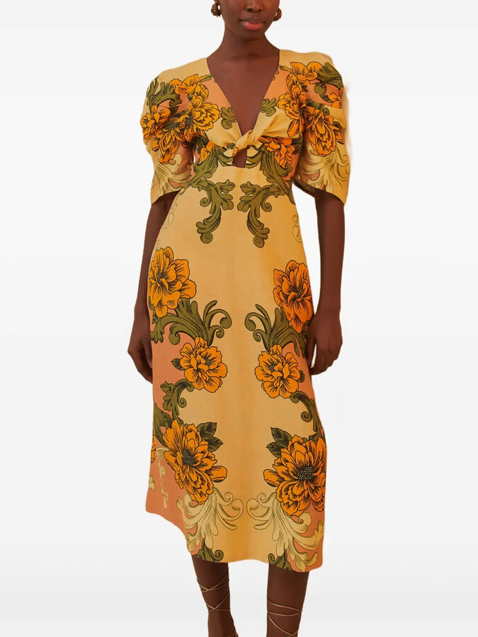 Floral-Print Midi Dress