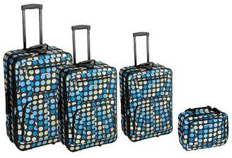 Rockland Galleria 4pc Luggage Set - Multiblue Dot